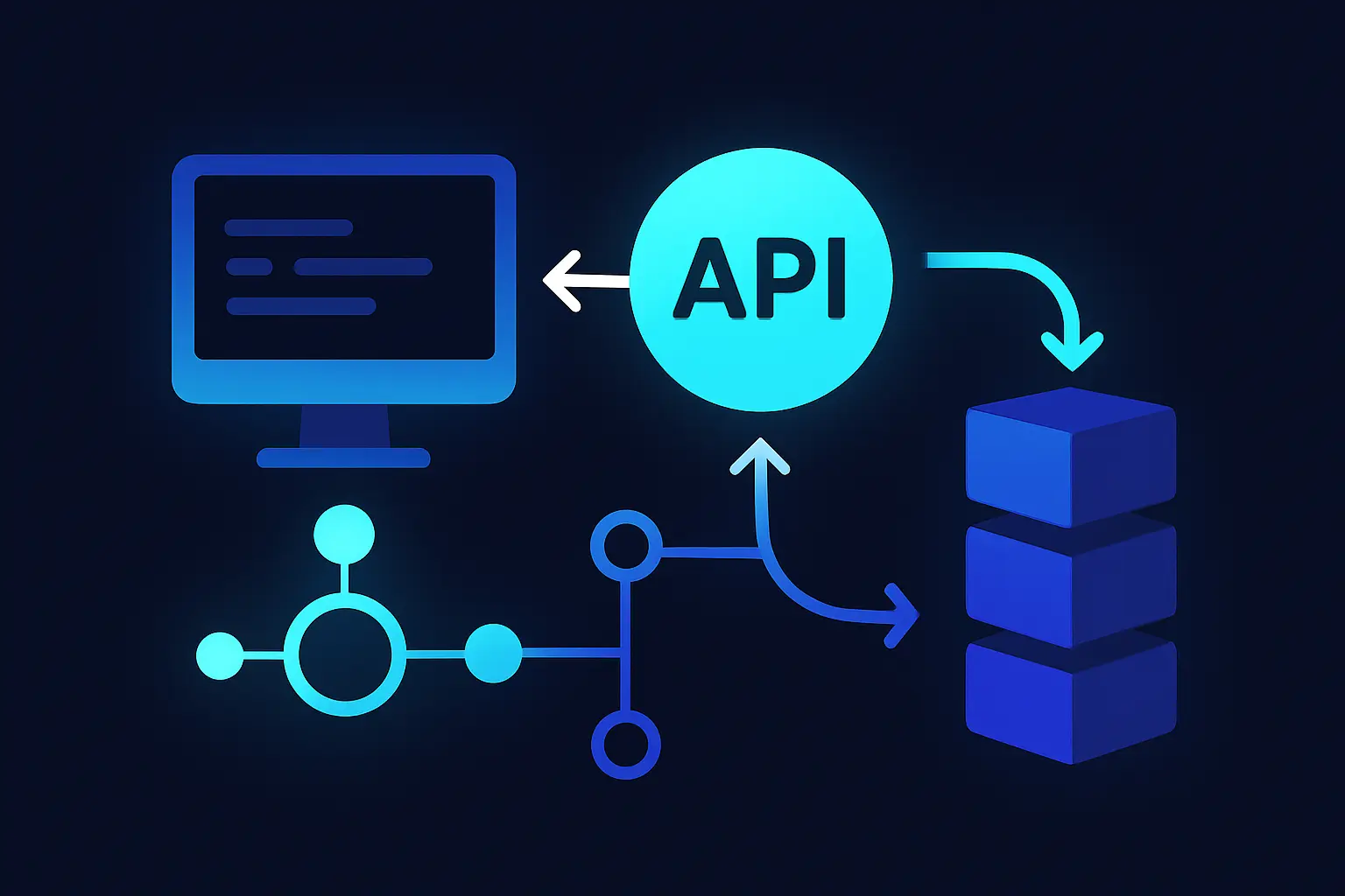 Diagram of API integration process in a tech stack