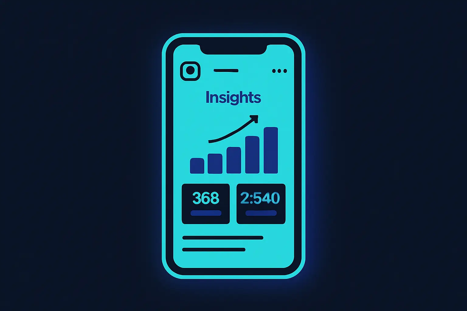 Smartphone showing Instagram Insights page