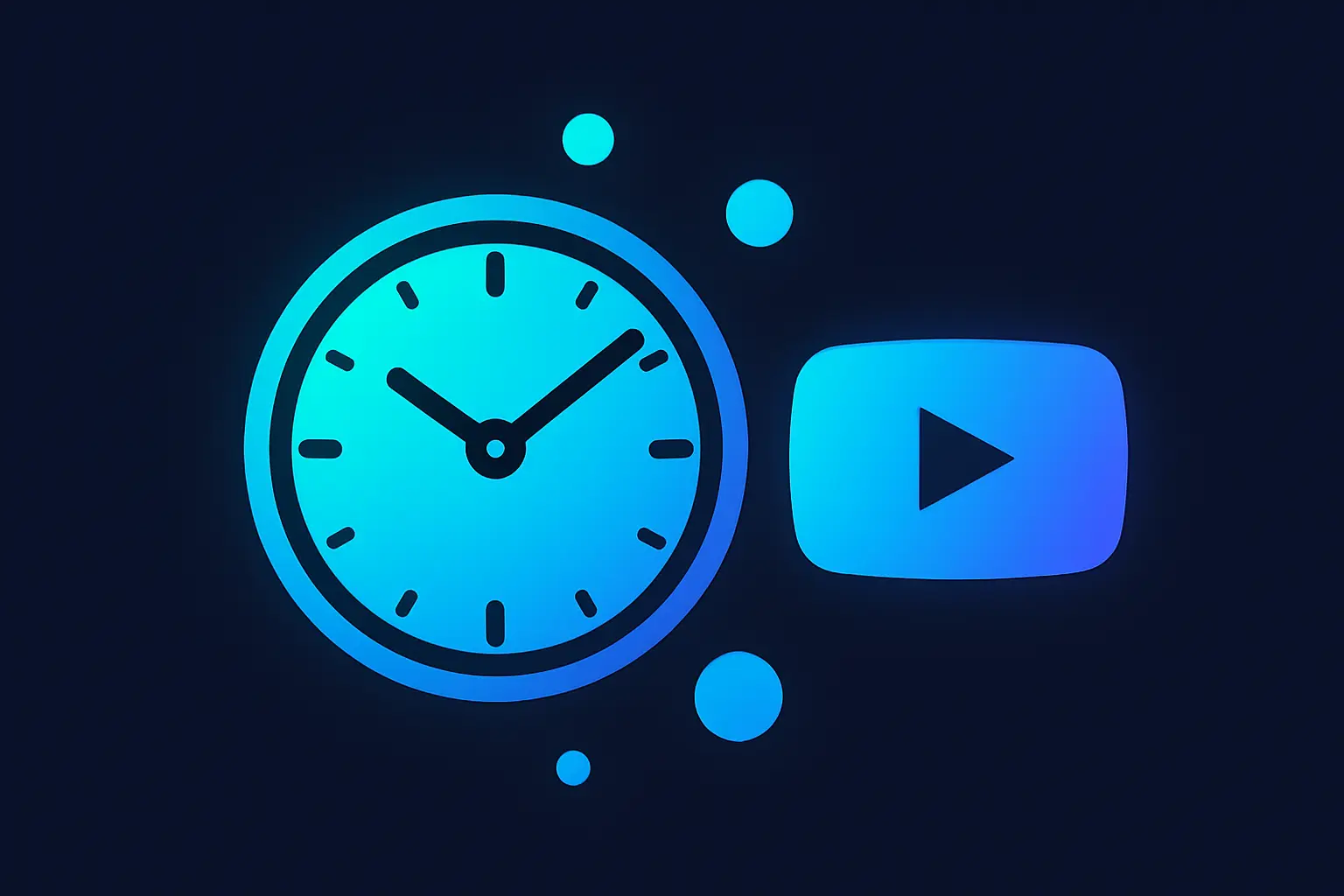 Illustration of a clock with various time zones and YouTube logo