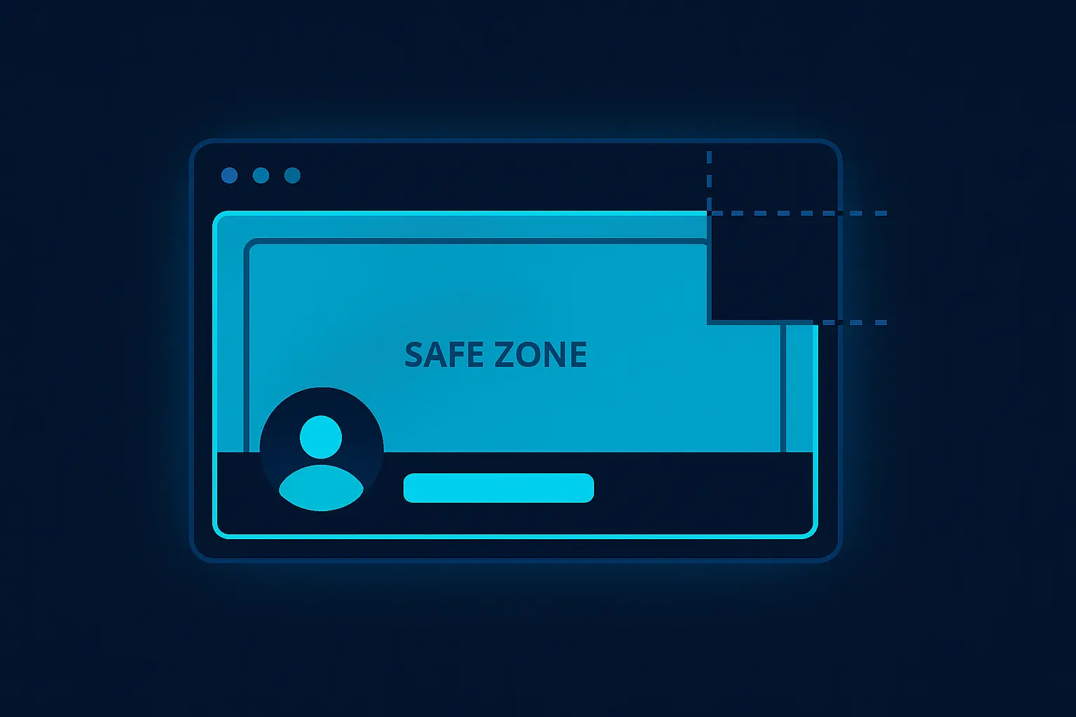 Graphic showing safe zone and cropping issues on Facebook cover photos.
