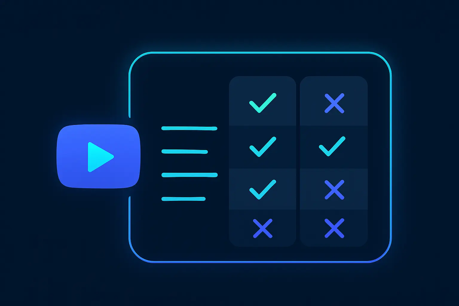 Comparison chart of YouTube transcript services