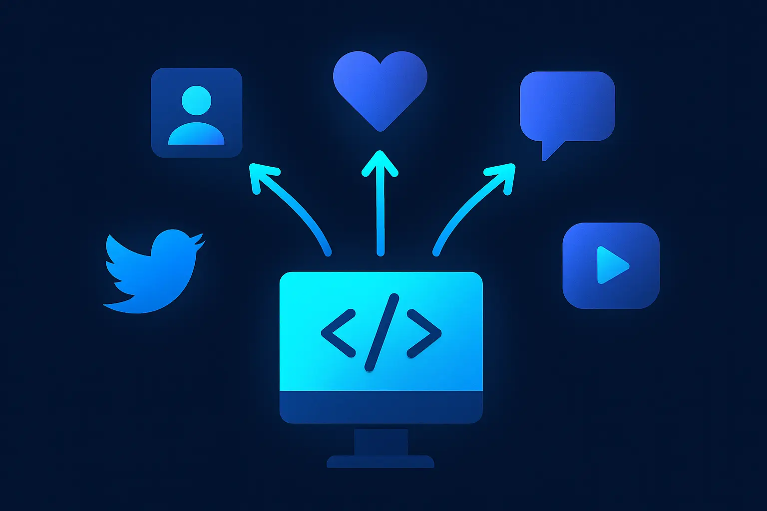 Illustration of API data flow across multiple social media platforms