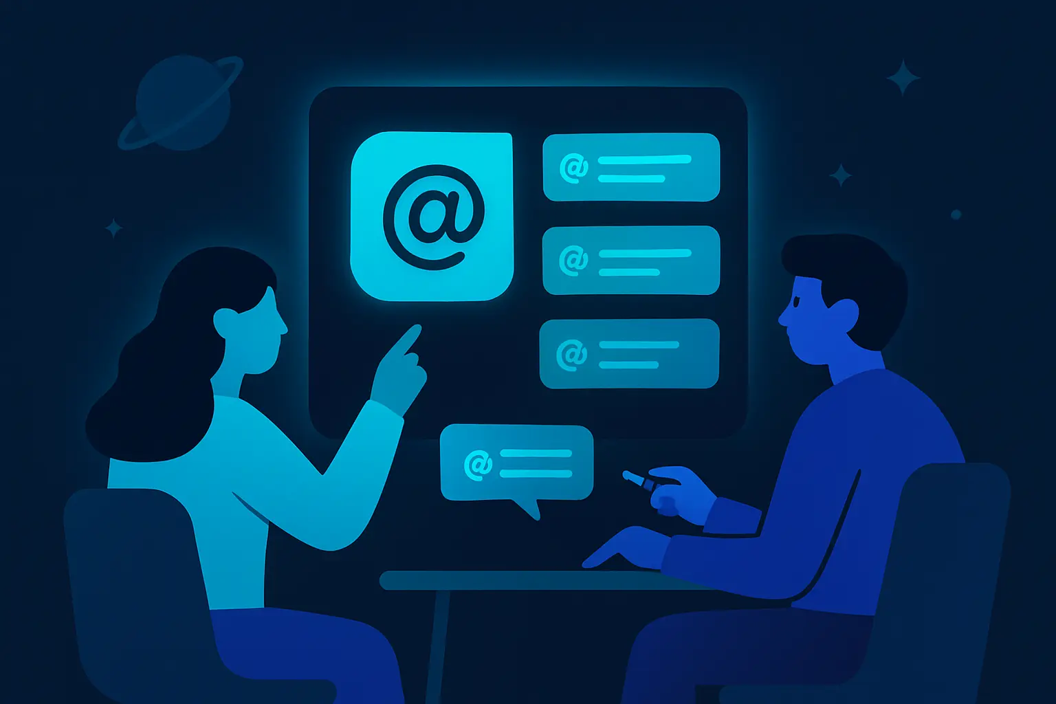 Illustration of a brainstorming session for creating Instagram usernames.