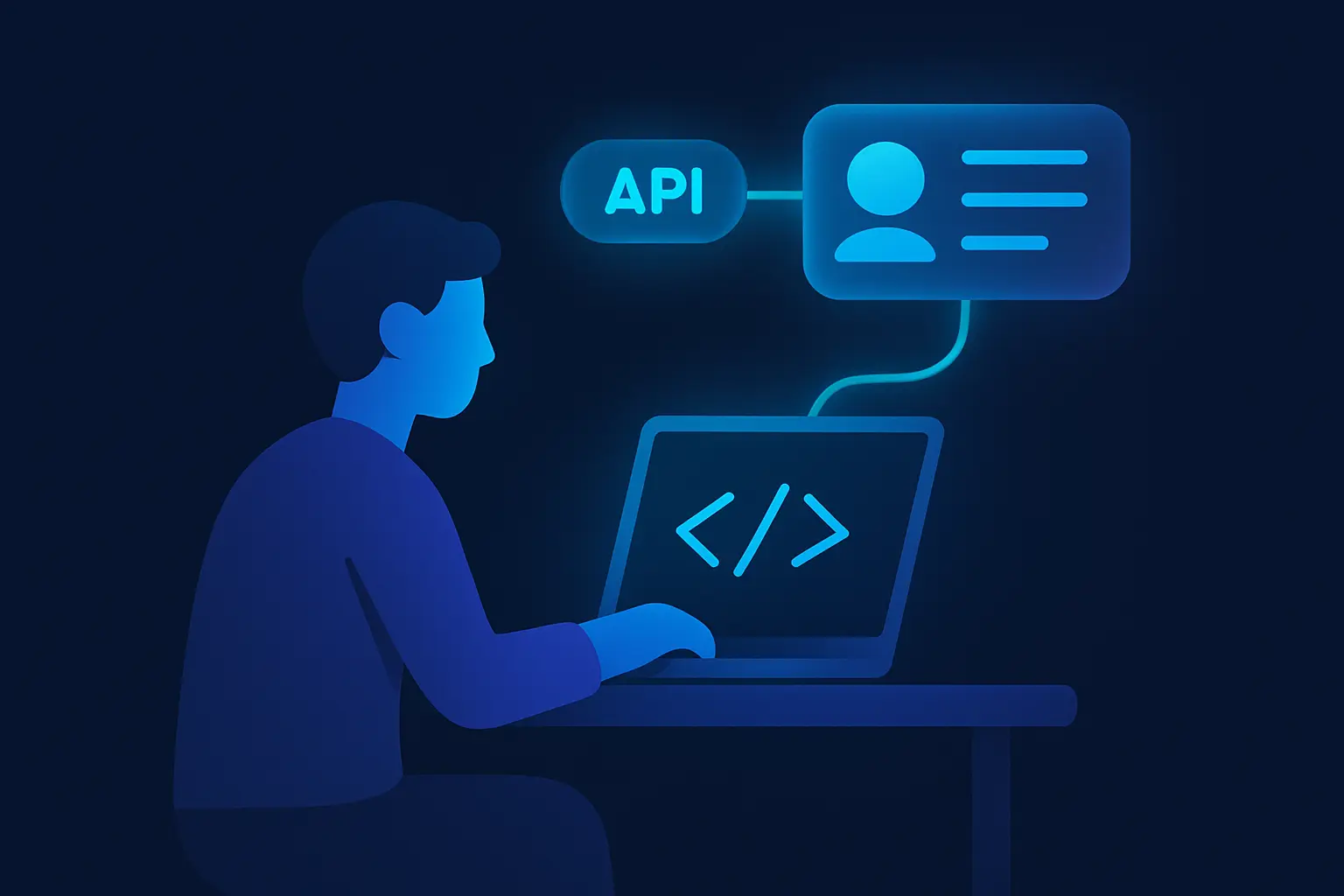 Developer using an API to gather LinkedIn data