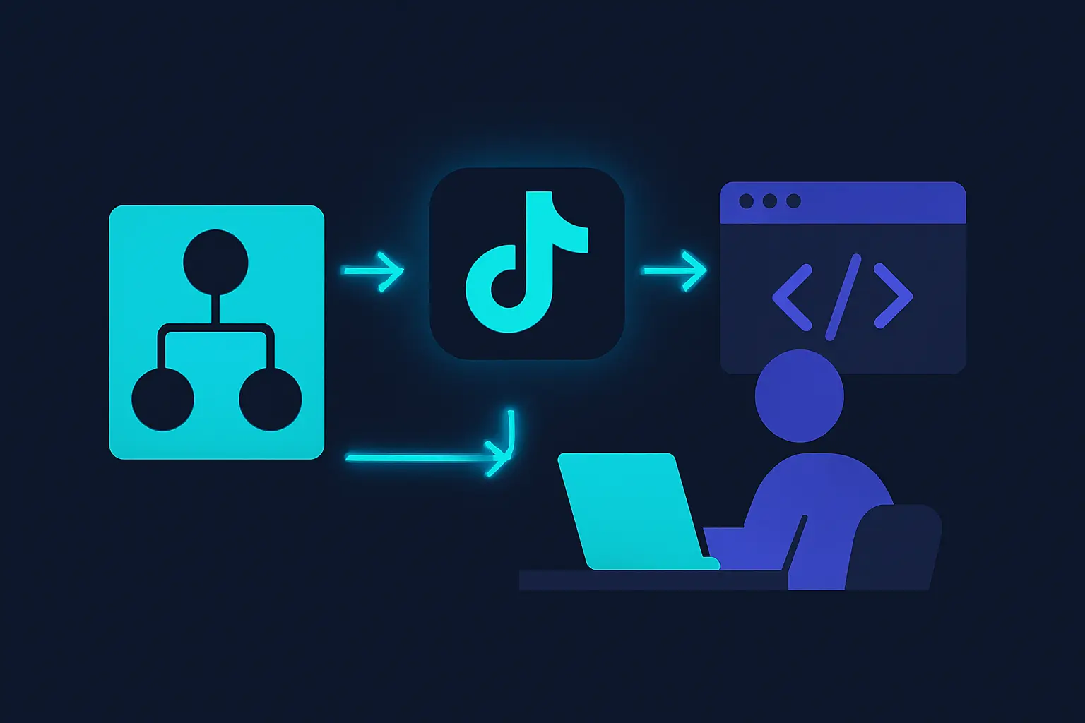 Diagram showing the workflow of using TikTok Creative Center tools.