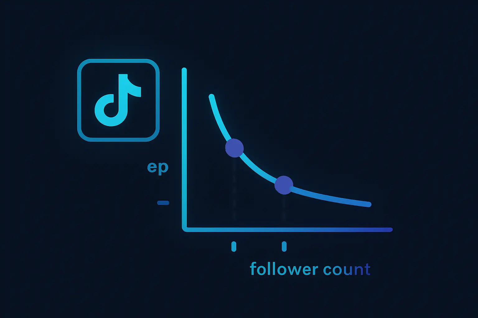 Graph illustrating TikTok engagement rate by follower count