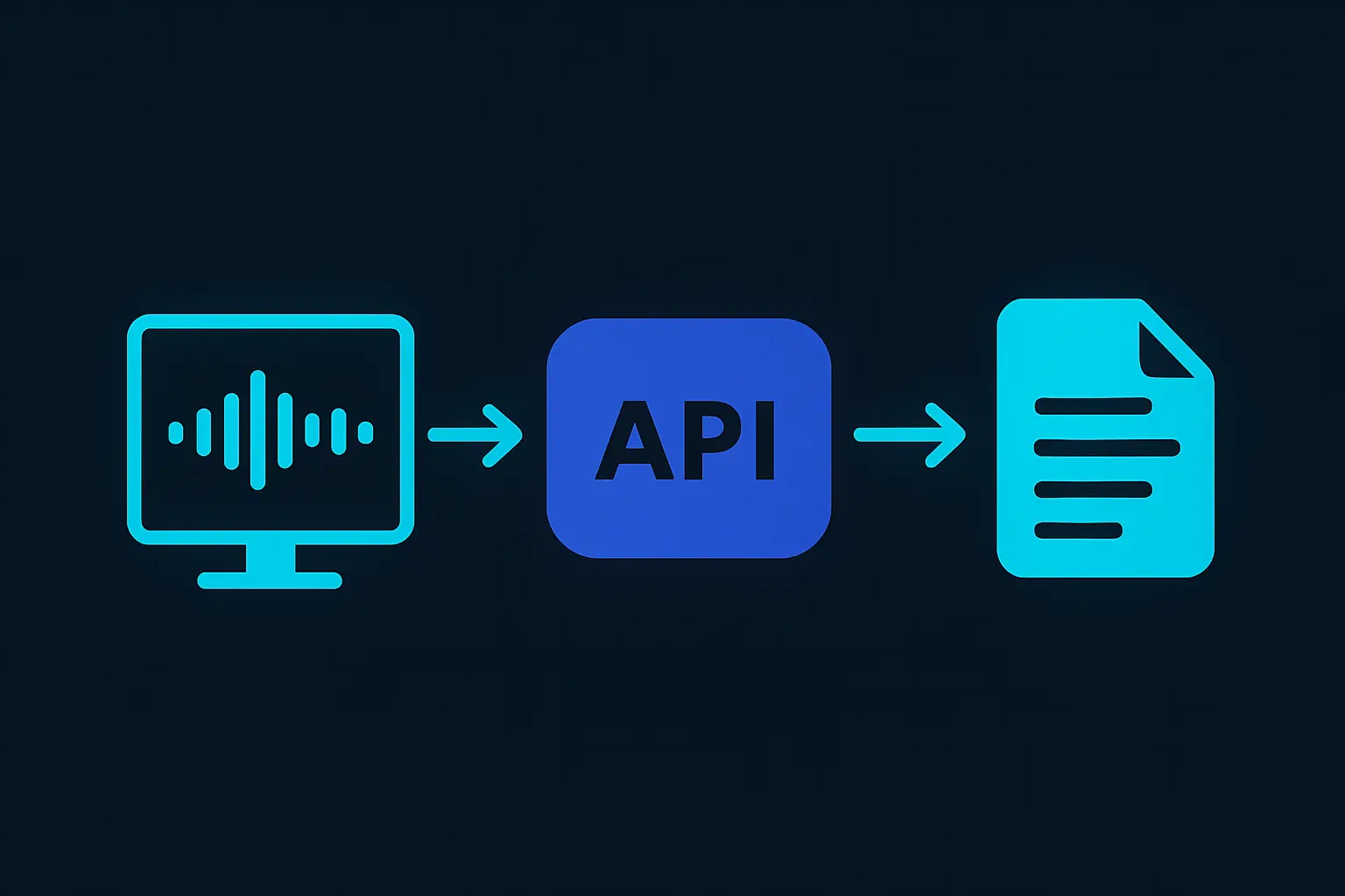 Diagram showing API request and response flow for transcripts