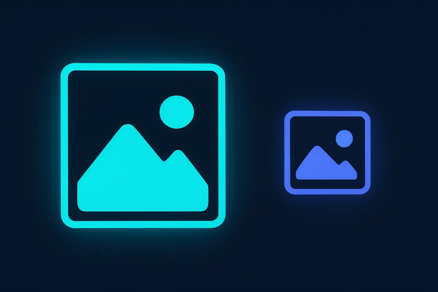 A side-by-side comparison of thumbnails with different resolutions