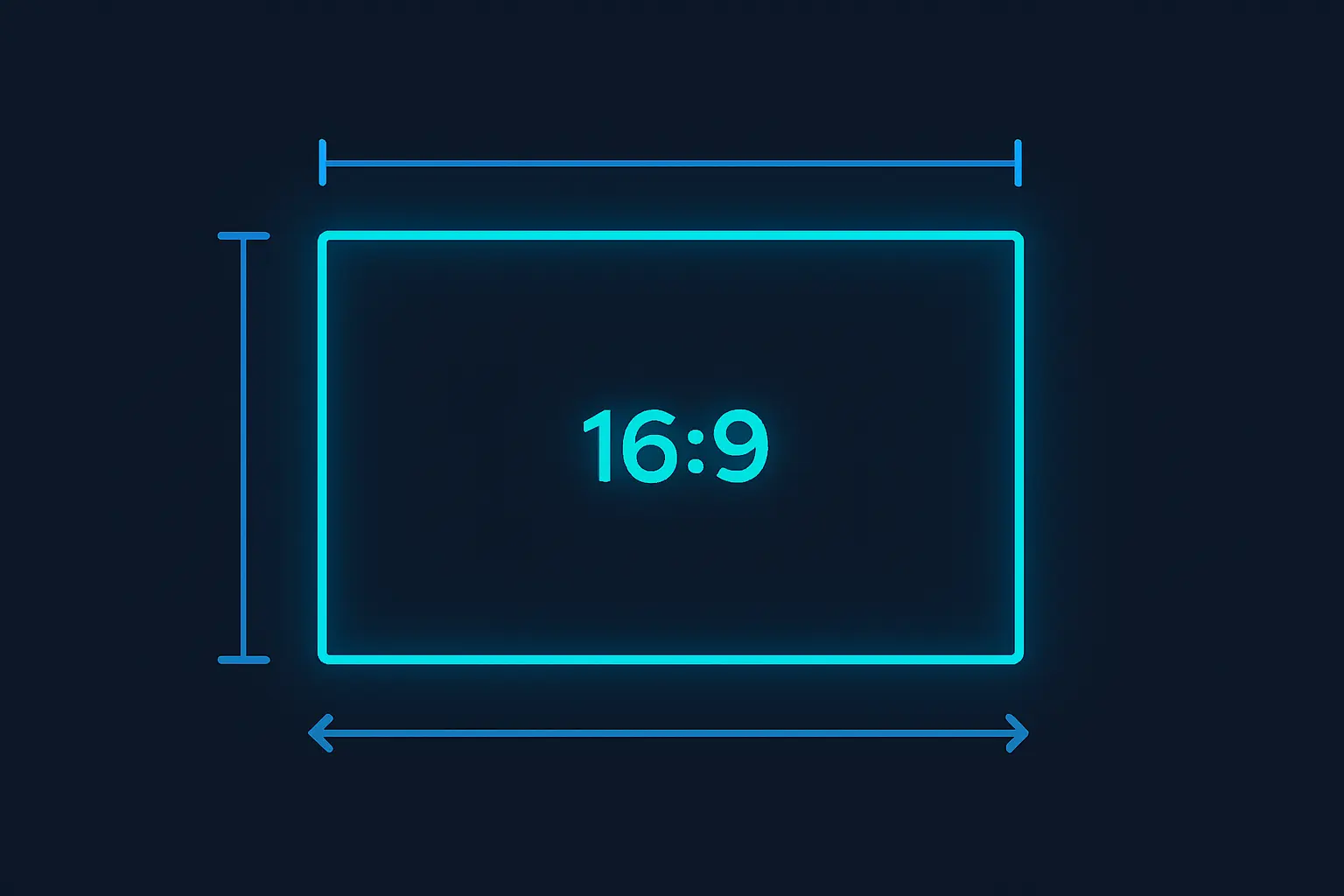 A diagram showing the 16:9 aspect ratio with dimensions